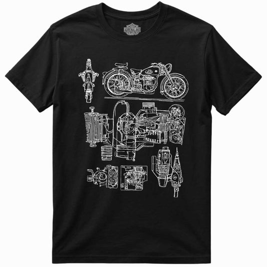 Motorcycle Schematic Art